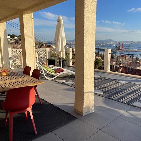 Superbe Terrasse Avec Vue Panoramique Sur La Mer Marsella Exterior foto