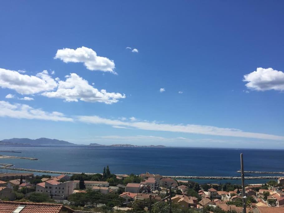 Superbe Terrasse Avec Vue Panoramique Sur La Mer Marsella Exterior foto